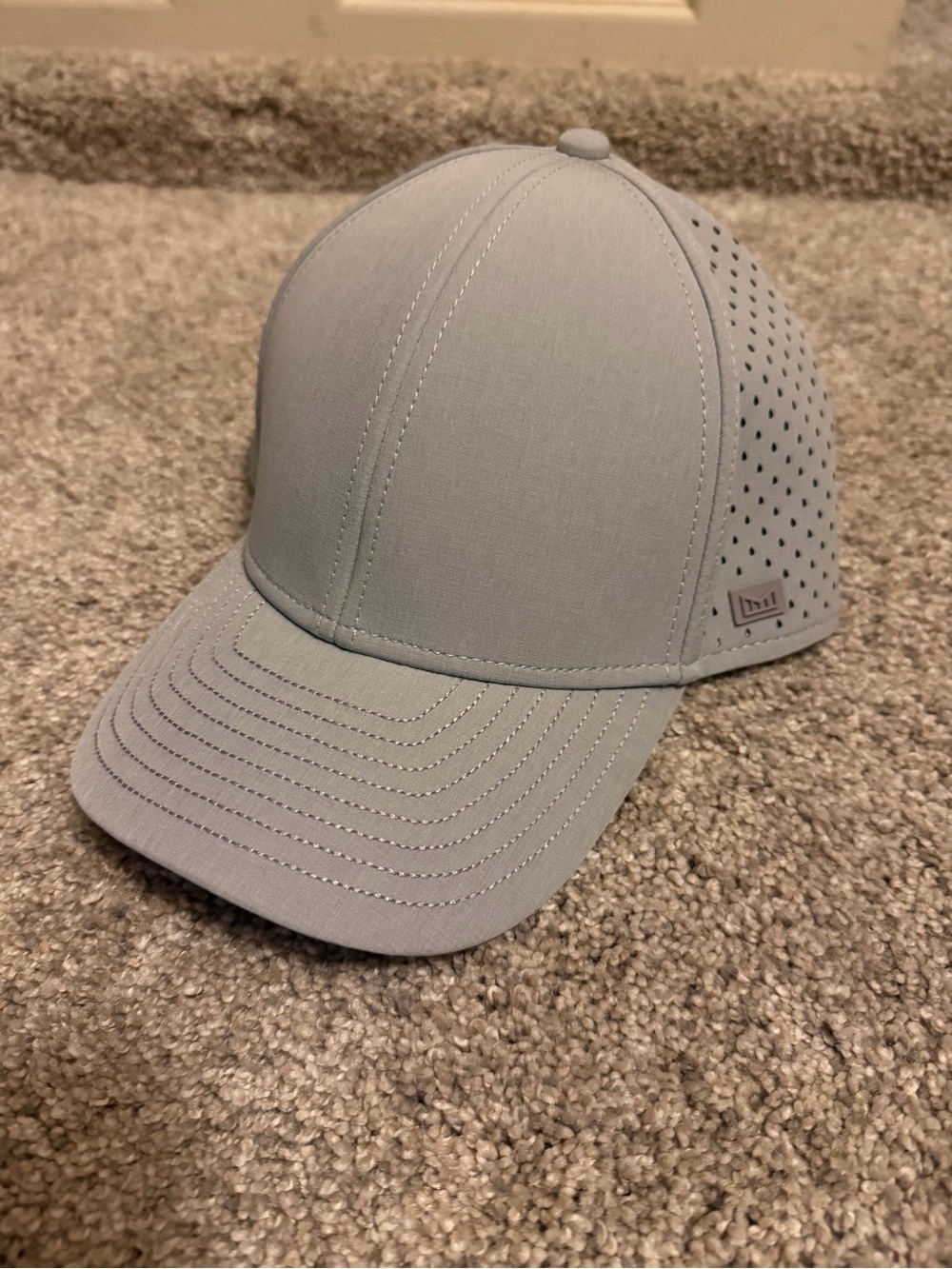 Perforated Light Gray Performance Baseball Cap